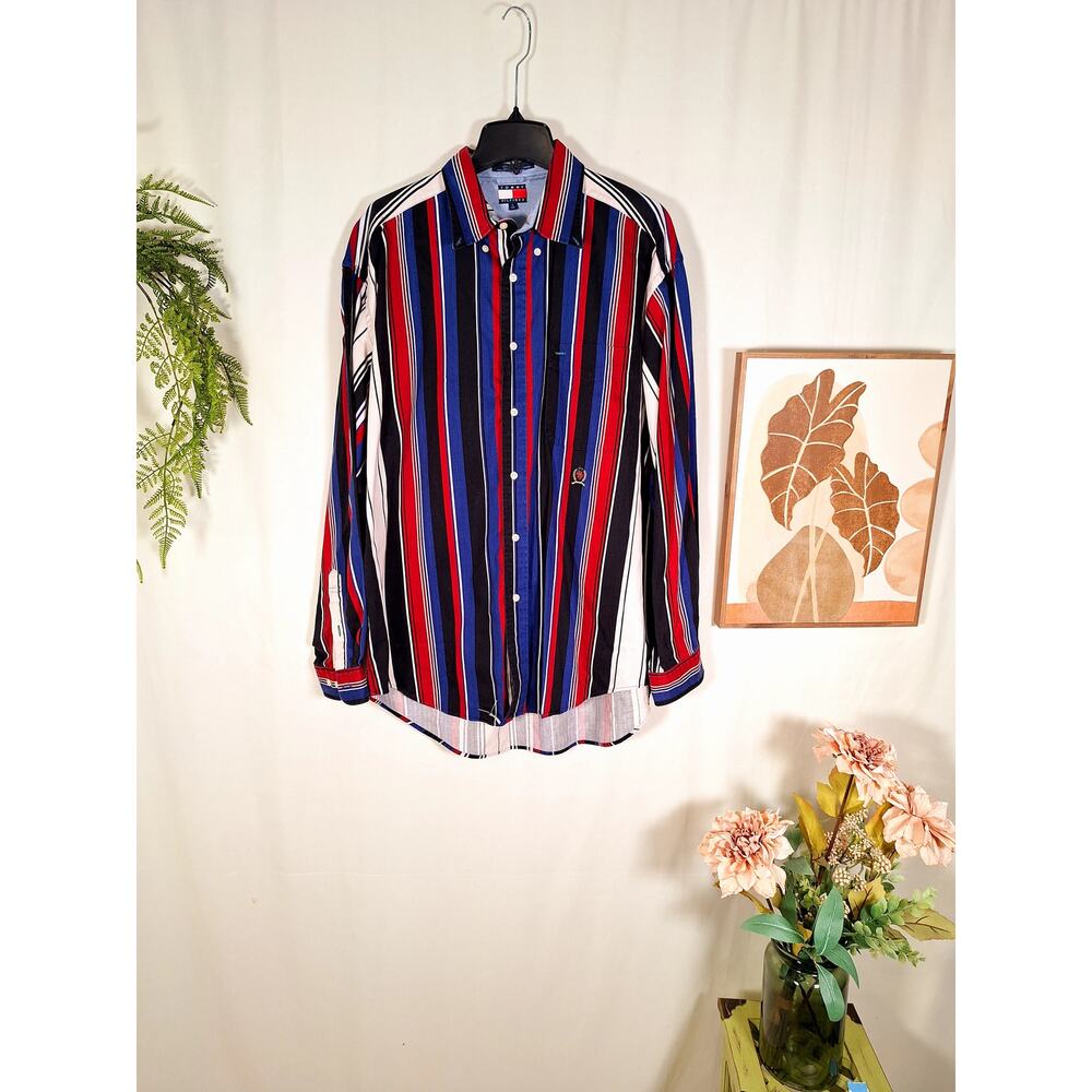 Tommy Hilfiger Men's Button-Up Long-Sleeved Shirt Size Large